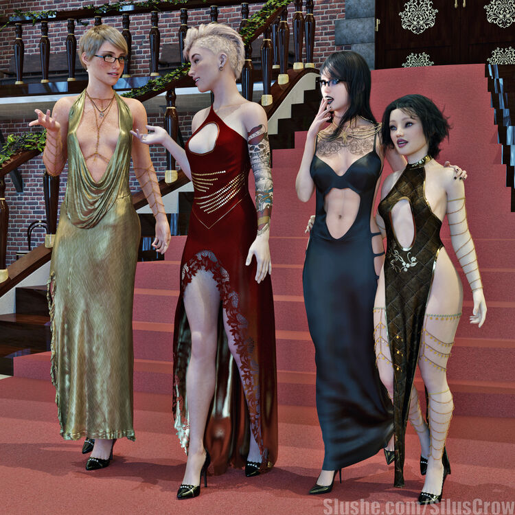 Erin, Hikari, Illania, Ingrid - Gala Dress Old vs New
